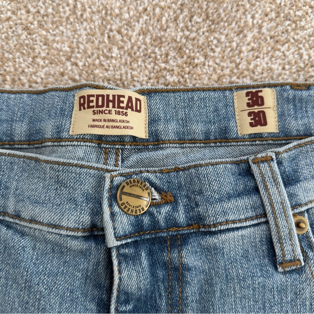 RedHead Men’s Blue Denim Jeans Size 36x30 Classic Fit Workwear Straight Leg - Picture 9 of 10